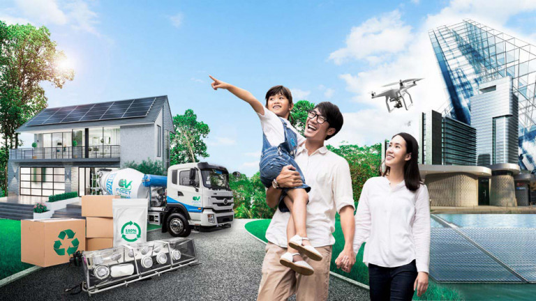 Giải pháp Xây dựng Xanh CPAC, sử dụng công nghệ kỹ thuật số để tăng tốc độ thi công, giảm ô nhiễm bụi và giảm chất thải xây dựng.